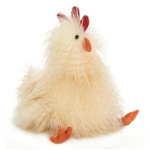 Jellycat Plush Chelsea Chicken Rooster Plush Long Hair Pet Stuffed 12" Retired